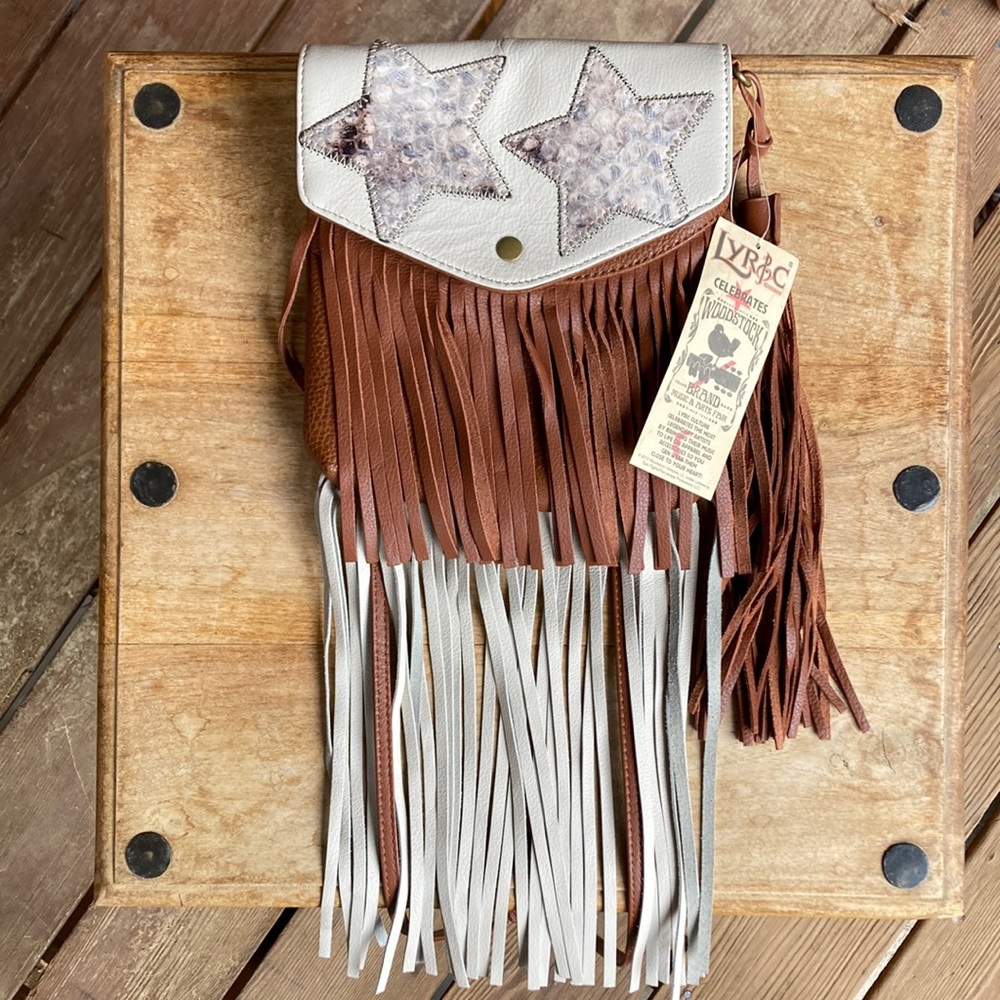 Lyric Culture Leather Woodstock Memorial Bag New with Tags